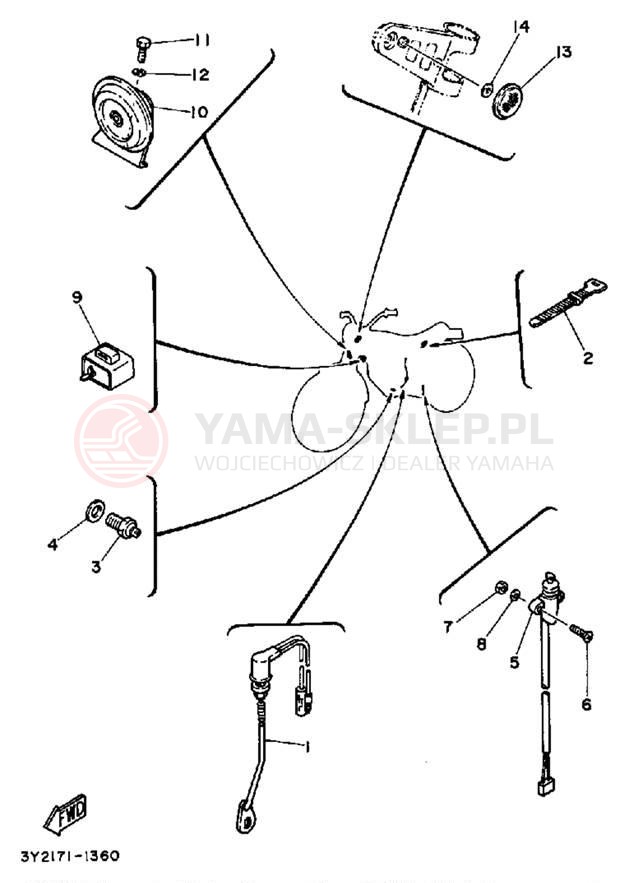 Schemat "układ elektryczny" do Yamaha XT250K/XT250KC