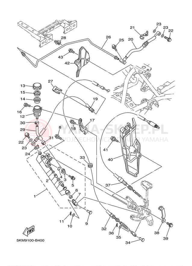 Schemat "Pompa hamulcowa tył" do Yamaha GRIZZLY 660 YFM660FS