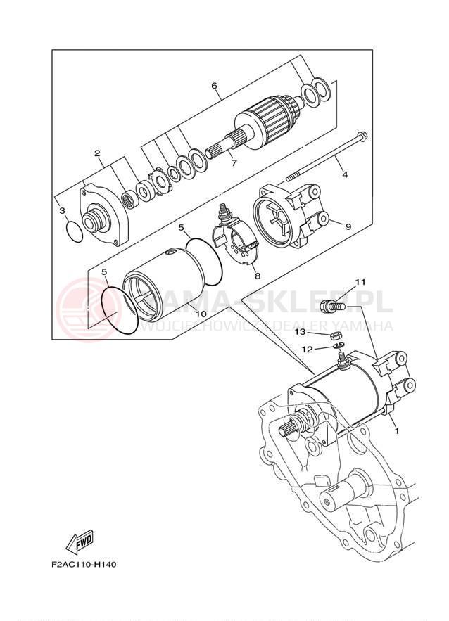 Schemat "rozrusznik" do Yamaha 232 LIMITED SXT1100HLH