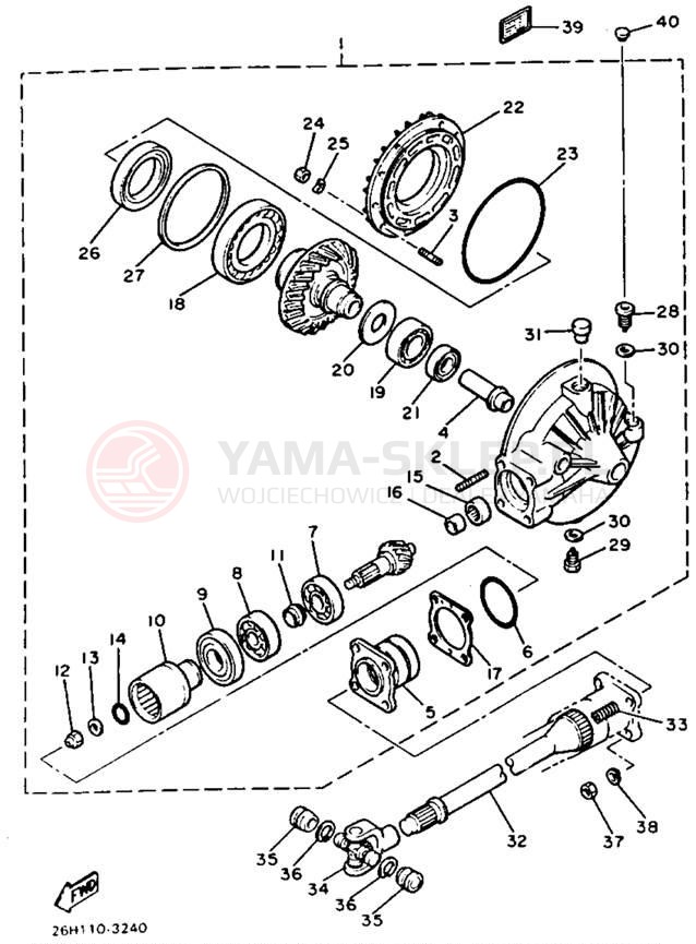 Schemat "Wał napędowy" do Yamaha XVZ12TK