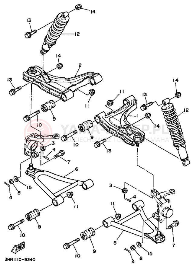 Schemat "Koło przód" do Yamaha BIG BEAR 4WD YFM350FWW
