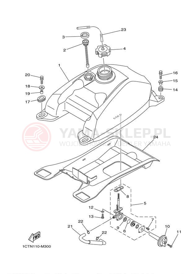 Schemat "zbiornik paliwa" do Yamaha GRIZZLY 450 EPS 4WD YFM45FGPDL