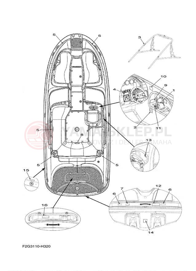 Schemat "naklejki" do Yamaha 212 X FAT1100ALH/FAT1100BLH