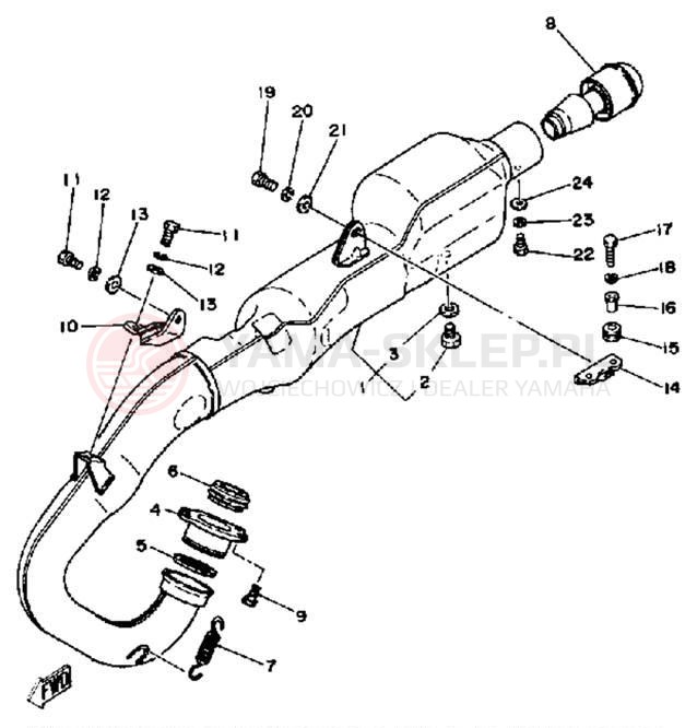 Schemat "Wydech końcowy" do Yamaha YT175J