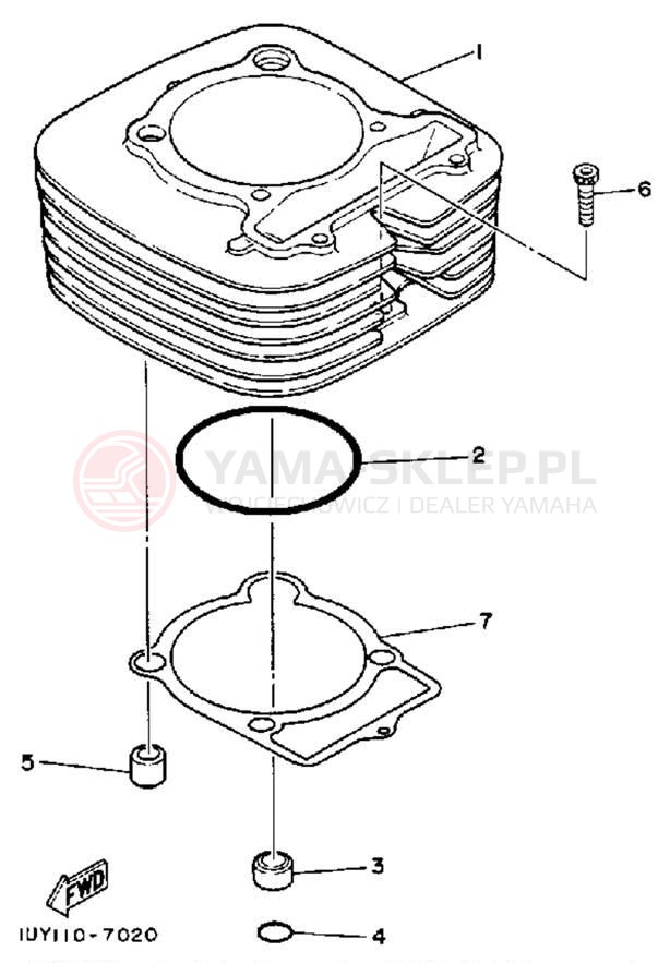 Schemat "cylinder" do Yamaha YFM350ERT