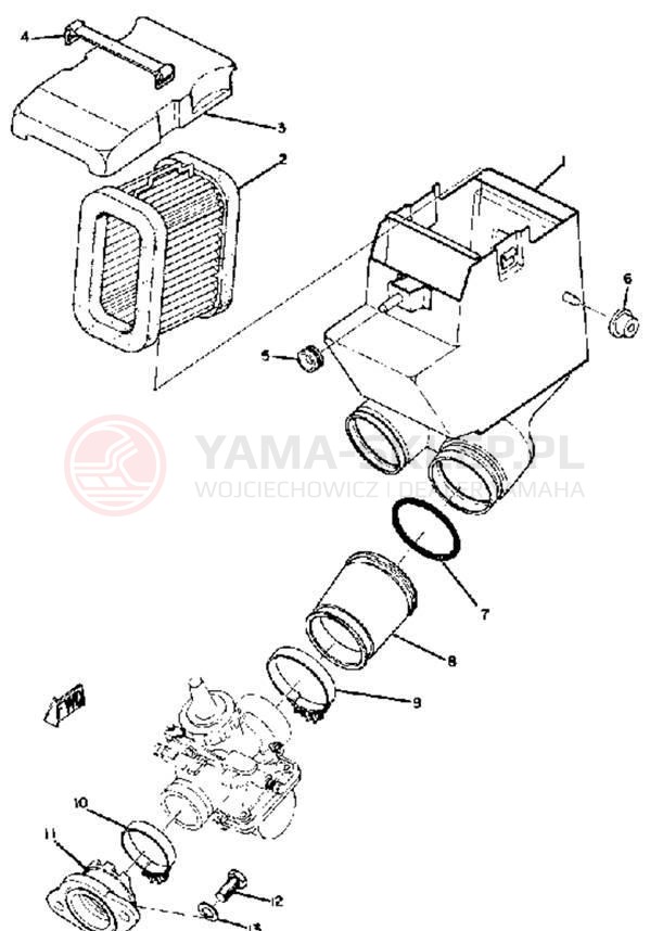 Schemat "Filtr powietrza" do Yamaha DS7