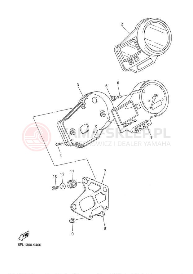 Schemat "licznik" do Yamaha YZFR7 YZFR7L