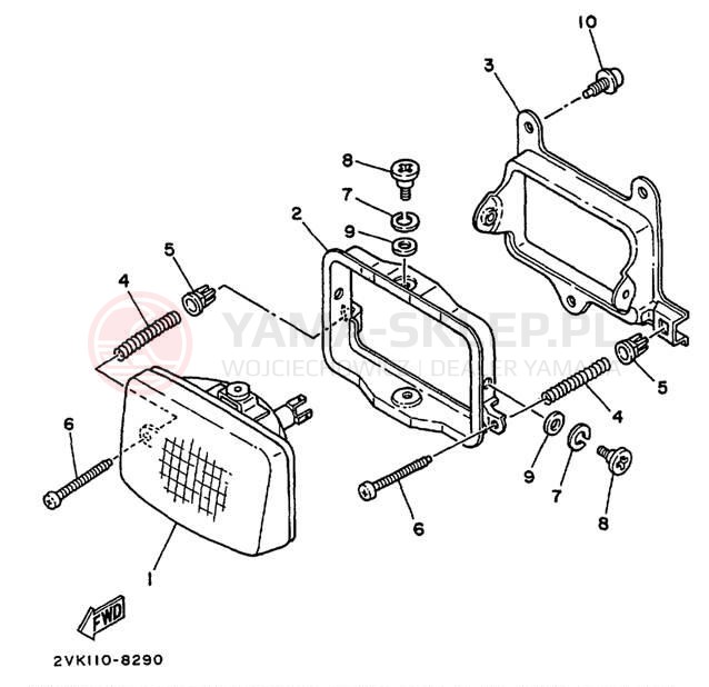 Schemat "Lampa przód" do Yamaha JOG CY50M