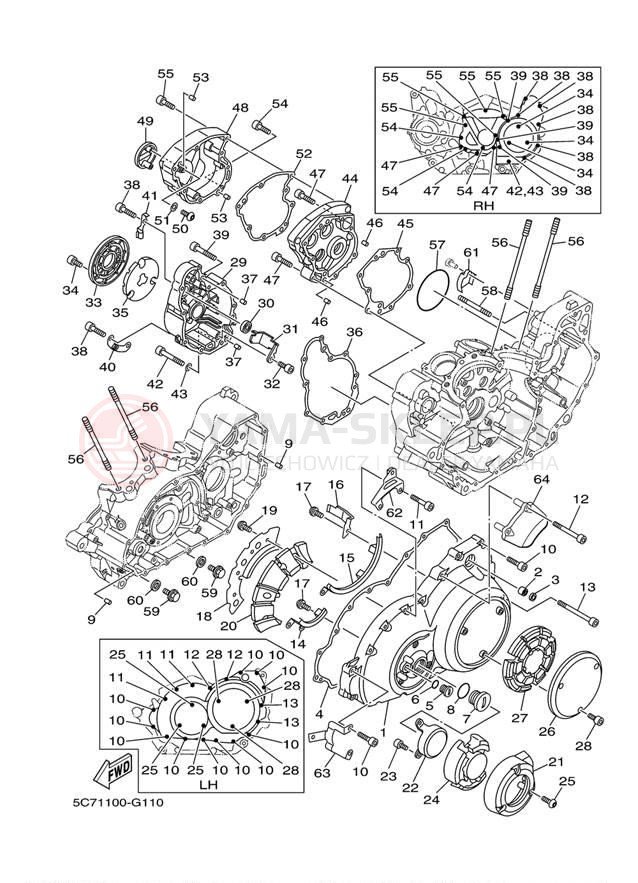 Schemat "Pokrywa silnika" do Yamaha RAIDER XV19CYCB/XV19CYB
