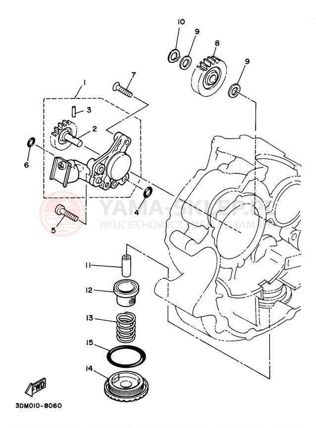 Schemat "Pompa olejowa" do Yamaha VIRAGO 250 XV250M/XV250MC