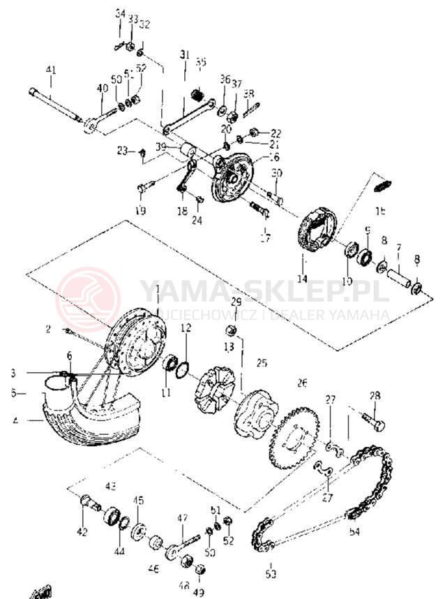 Schemat "Koło tył" do Yamaha YL1
