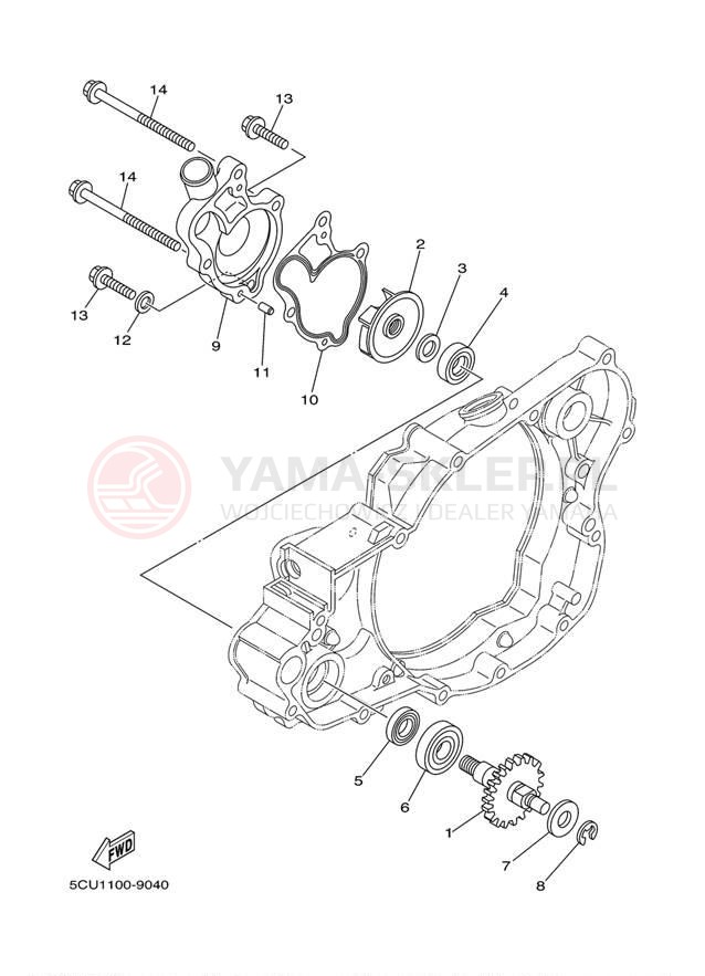 Schemat "Pompa wody" do Yamaha YZ250 YZ250M1