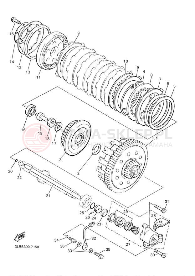 Schemat "sprzęgło" do Yamaha V-MAX VMX12R/VMX12RC
