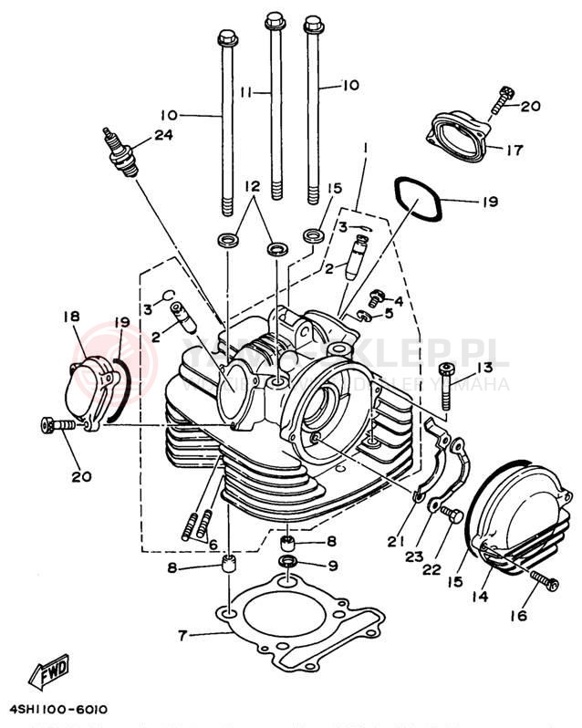 Schemat "głowica" do Yamaha KODIAK 4WD YFM400FWH_