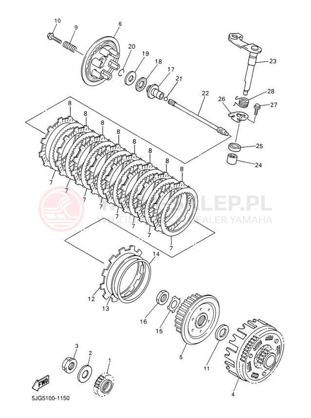 Schemat "sprzęgło" do Yamaha YZ426F YZ426FP