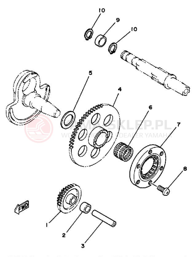 Schemat "rozrusznik" do Yamaha SRX250TC/SRX250T