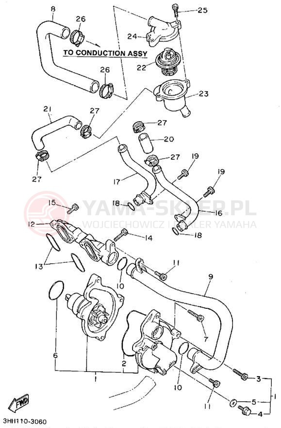 Schemat "Pompa wody" do Yamaha FZR600RFC
