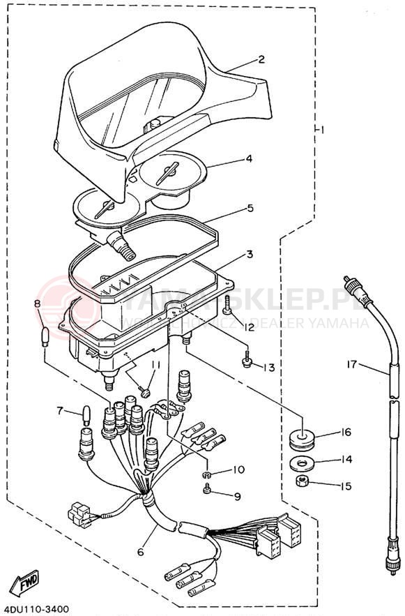 Schemat "licznik" do Yamaha SECA II XJ600SFC/XJ600SF