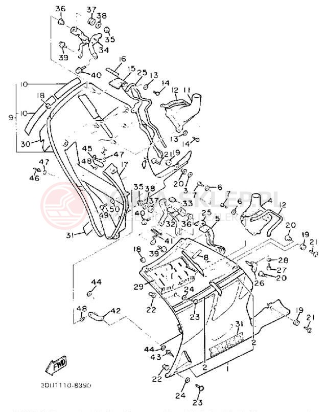 Schemat "elementy nadwozia" do Yamaha FZR1000U/FZR1000UC