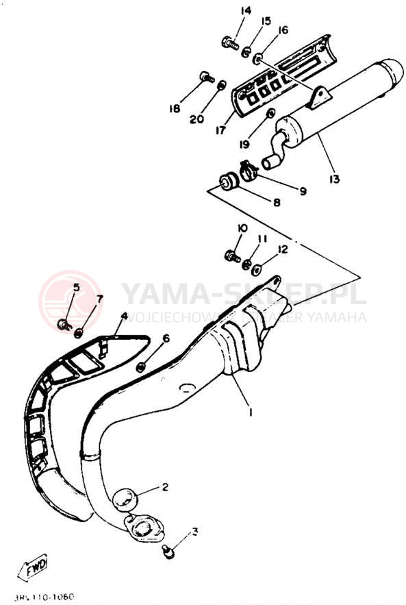 Schemat "Wydech końcowy" do Yamaha Y-ZINGER PW80B