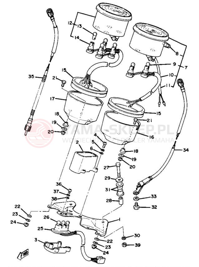 Schemat "Przędkościomierz" do Yamaha XS750SE