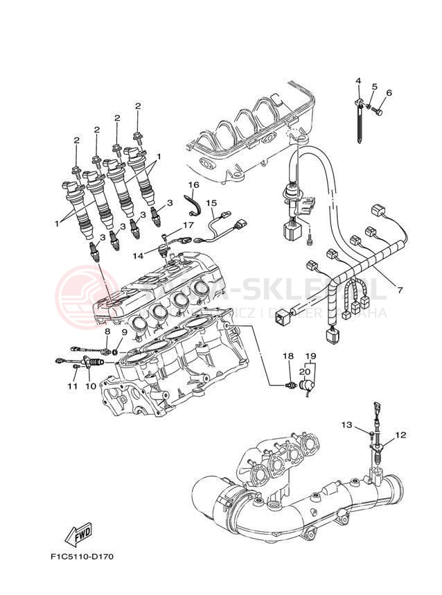 Schemat "układ elektryczny" do Yamaha SX230 SRT1000AD