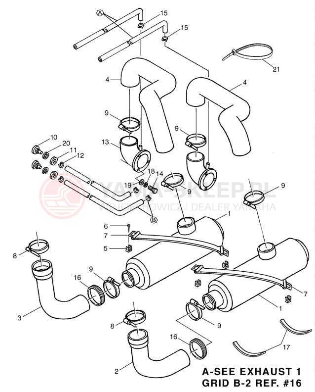 Schemat "Wydech końcowy" do Yamaha LS2000 LST1200Y