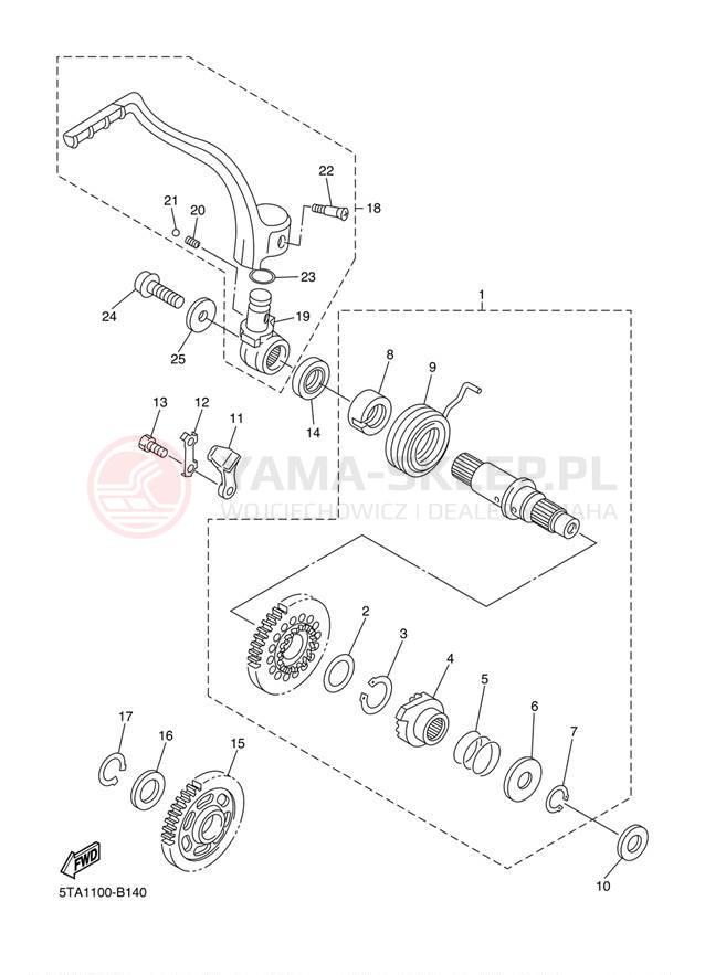 Schemat "rozrusznik" do Yamaha YZ450F YZ450FS