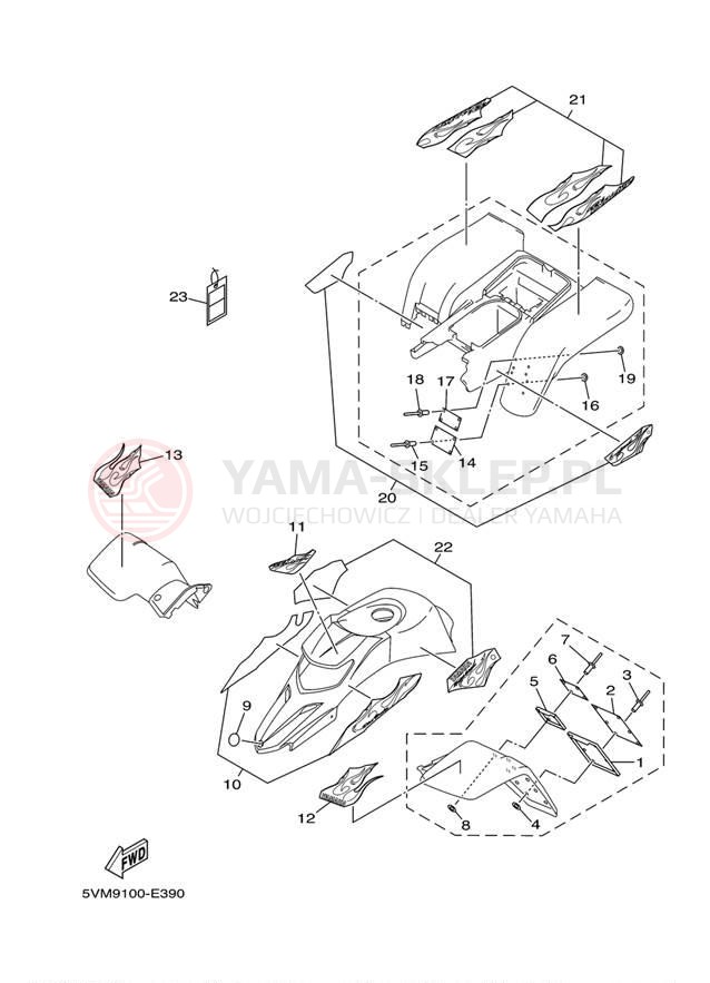 Schemat "naklejki" do Yamaha BLASTER SE YFS200SEV