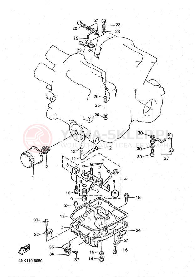 Schemat "Filtr oleju" do Yamaha XVZ13AKC/XVZ13AK