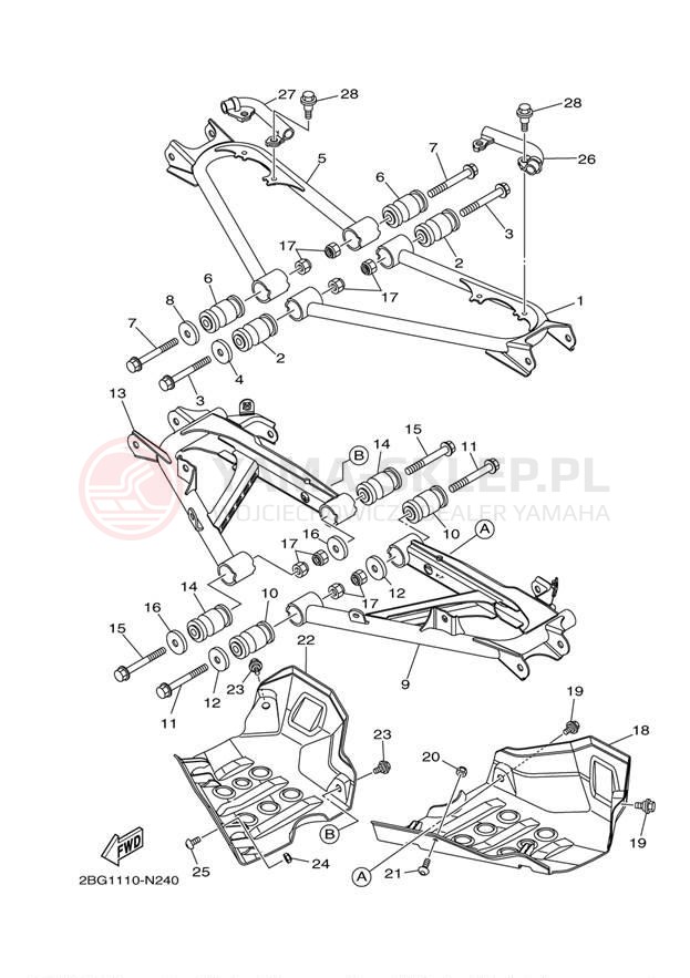 Schemat "wahacz" do Yamaha YFM700DEL/YFM700DEG