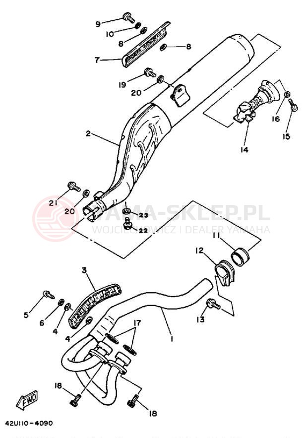 Schemat "Wydech końcowy" do Yamaha XT250LC/XT250L