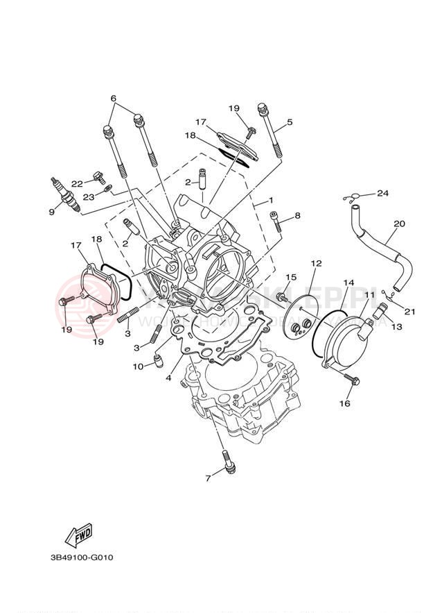 Schemat "głowica" do Yamaha GRIZZLY 700 EPS 4WD YFM7FGPAL