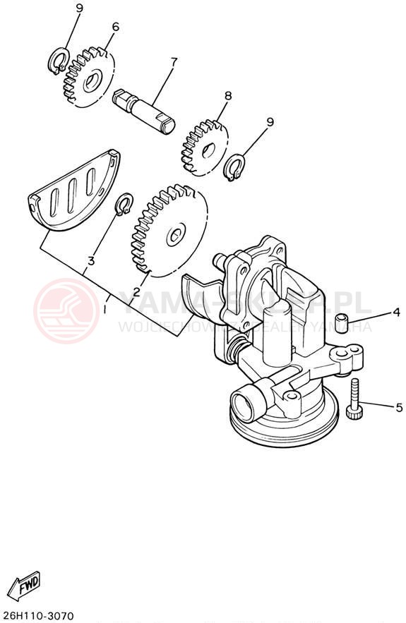 Schemat "Pompa olejowa" do Yamaha XVZ13LTLC/XVZ13LTL