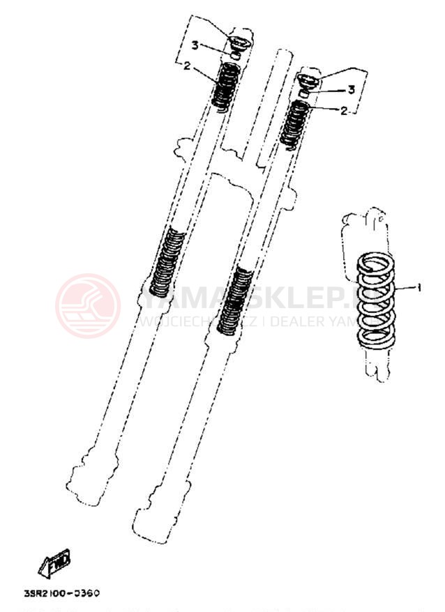 Schemat "Zawieszenie przód" do Yamaha YZ250A