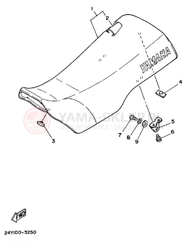Schemat "siedzenie" do Yamaha YZ250K