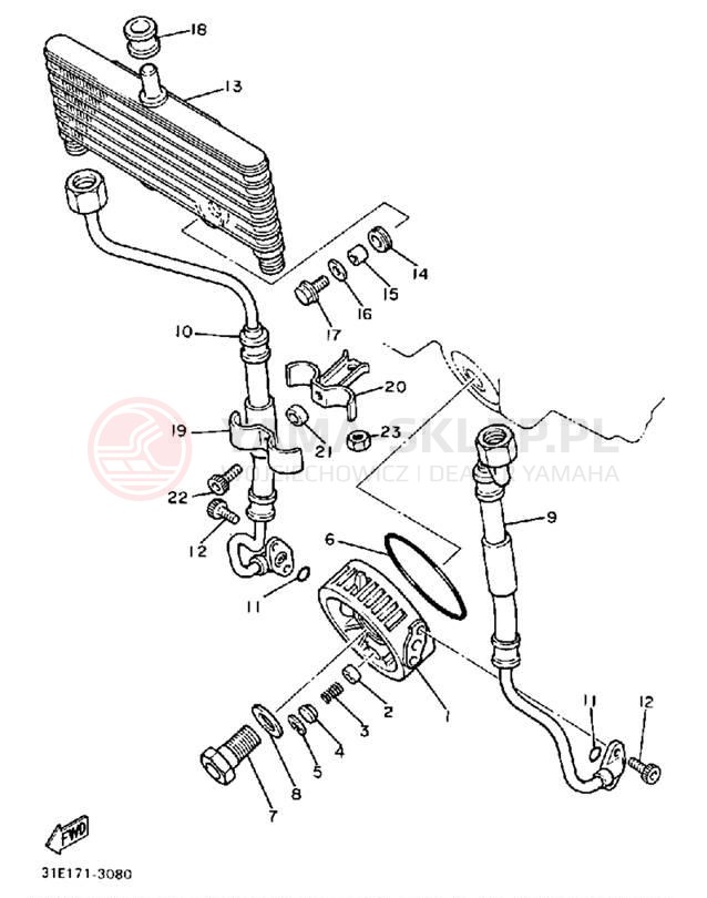 Schemat "Chłodnica oleju" do Yamaha SECA XJ900RK