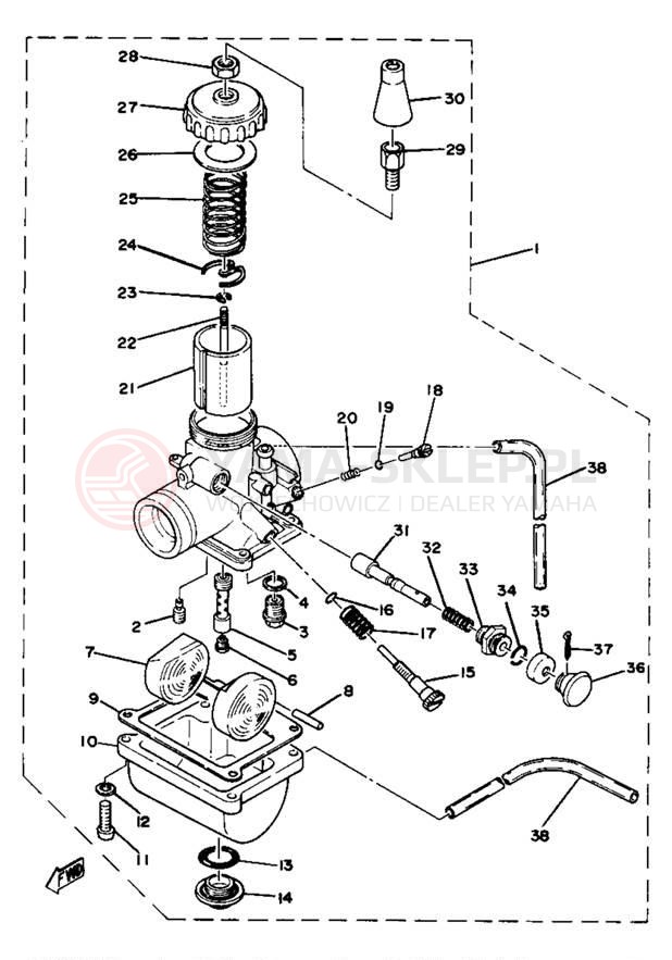 Schemat "Gaźnik" do Yamaha YZ80E