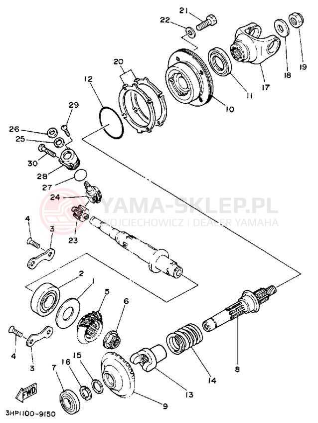 Schemat "Przeniesienie napędu" do Yamaha MOTO-4 YFM350ERD