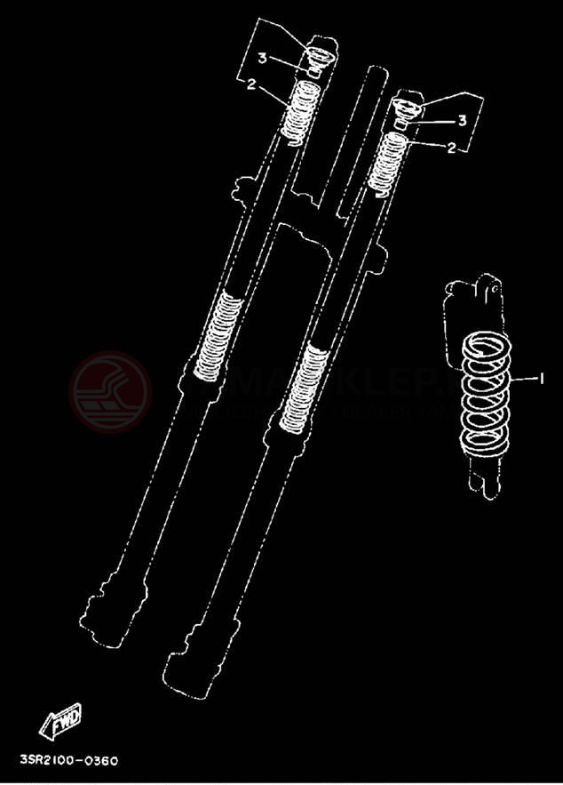 Schemat "Zawieszenie przód" do Yamaha YZ250WRA