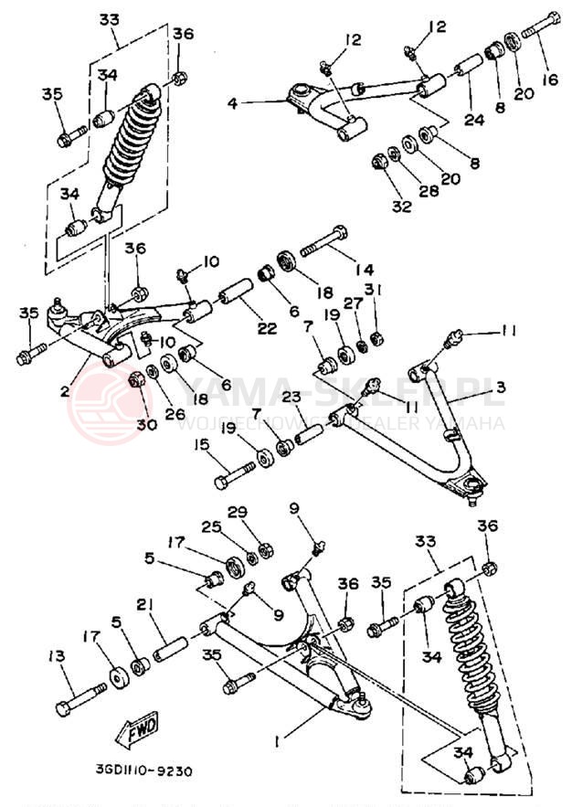 Schemat "Koło przód" do Yamaha WARRIOR YFM350XD_M