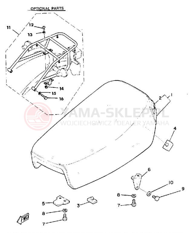 Schemat "siedzenie" do Yamaha DT175G