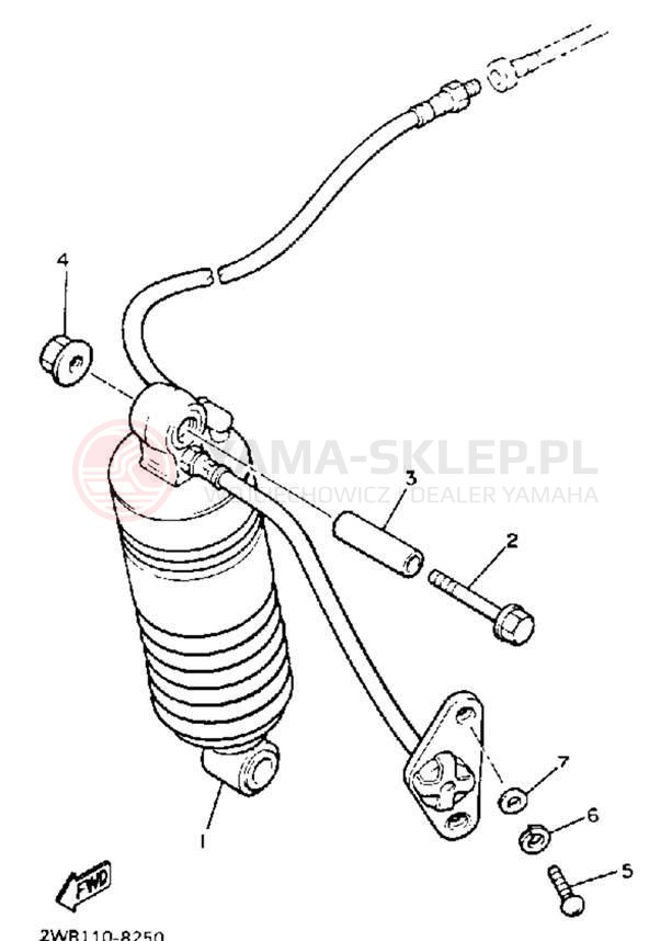 Schemat "zawieszenie tył" do Yamaha XVZ13DD/XVZ13DDC