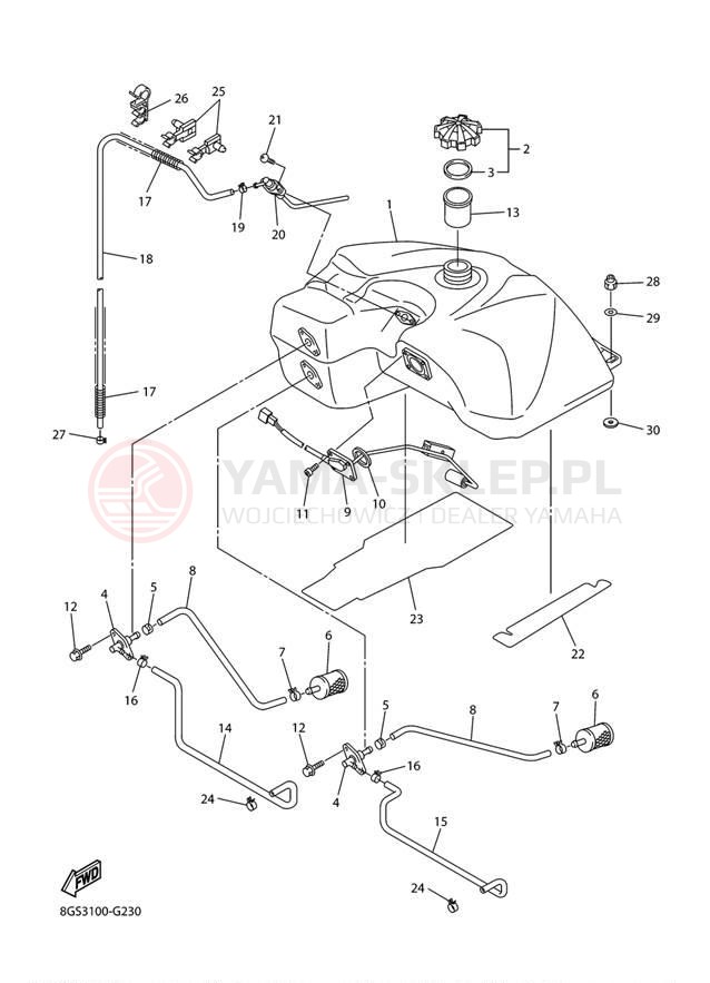 Schemat "zbiornik paliwa" do Yamaha VK PRO VK10BR