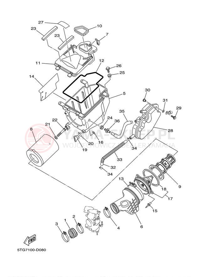 Schemat "Wtrysk paliwa" do Yamaha YFZ450 YFZ450YL/YFZ450YW