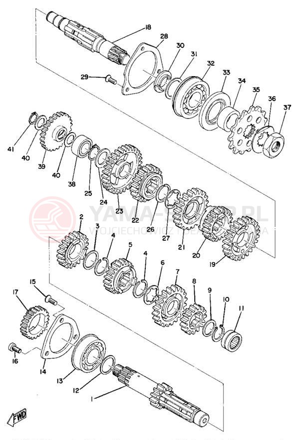 Schemat "Skrzynia biegów " do Yamaha MX360A/MX250A