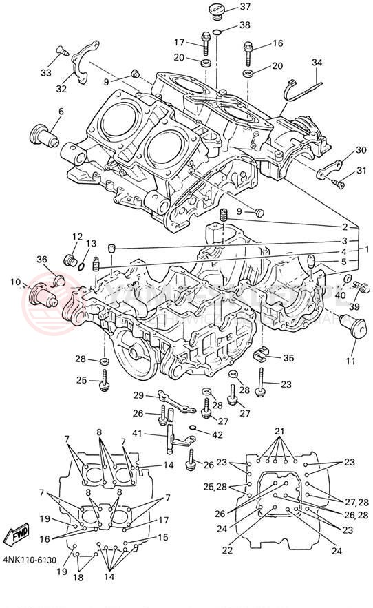 Schemat "Obudowa silnika" do Yamaha XVZ13LTLC/XVZ13LTL