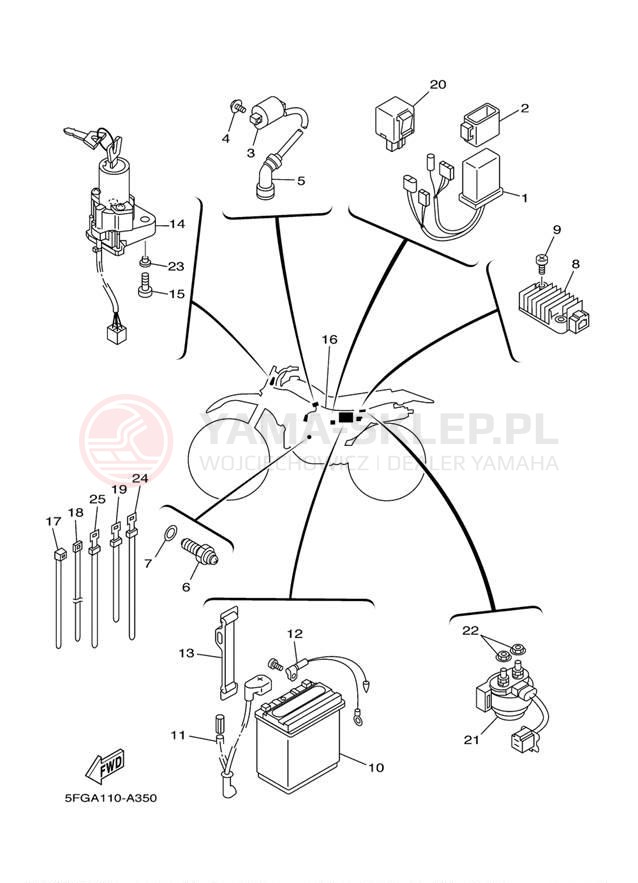 Schemat "układ elektryczny" do Yamaha TTR225 TTR225RC/TTR225R