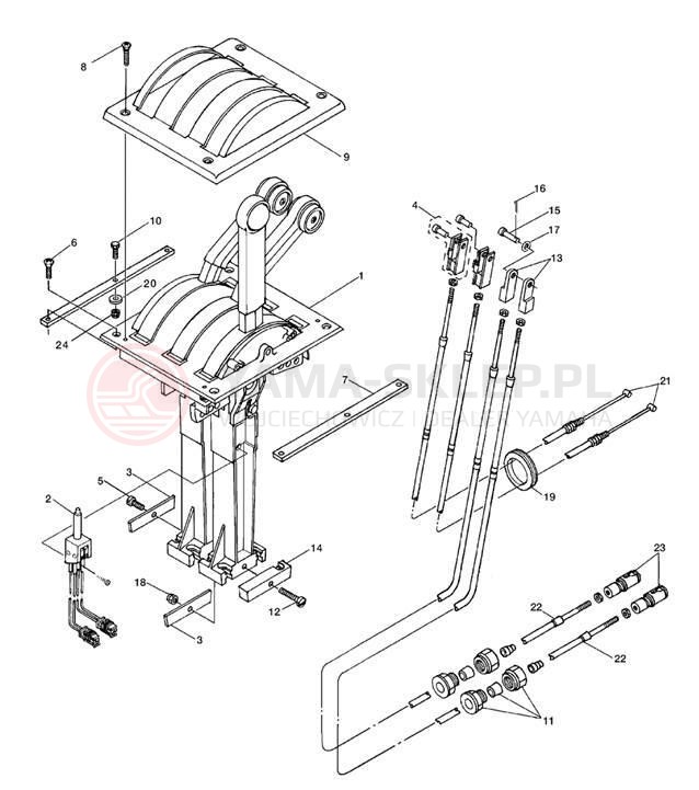 Schemat "Cięgna gazu" do Yamaha SR230 SRT1000D