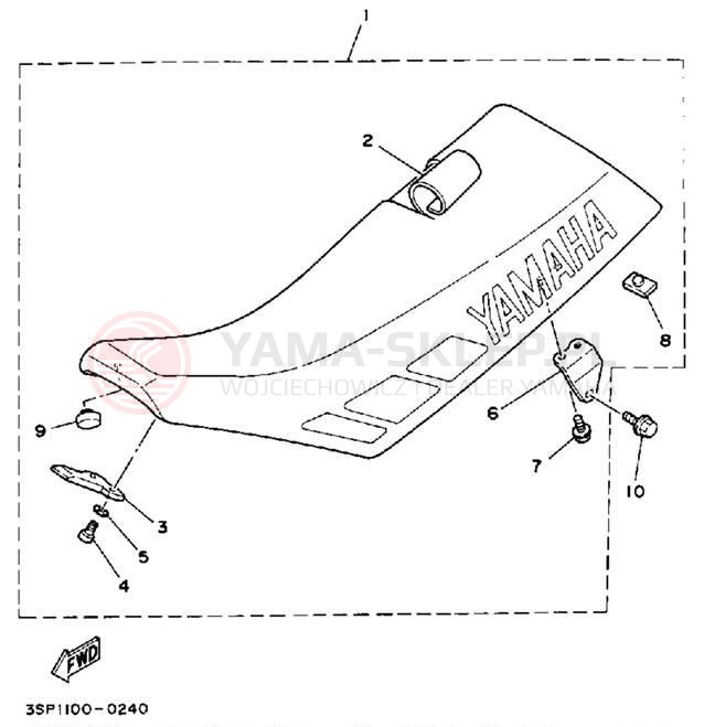 Schemat "siedzenie" do Yamaha YZ250A